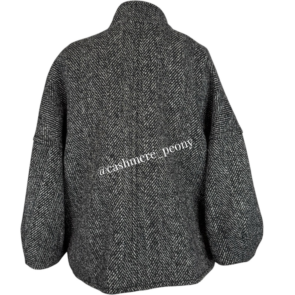 BCBGMaxAzria Black Tweed Wool Cropped Jacket Medium - Picture 6 of 13